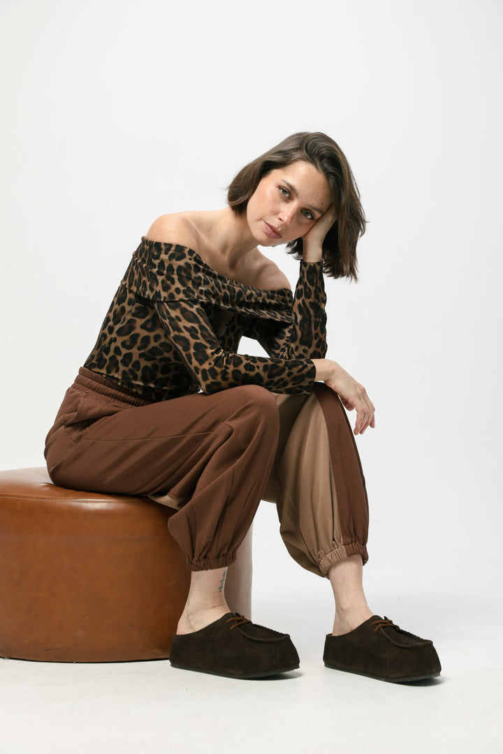 Brown Platform Moccasin Mules