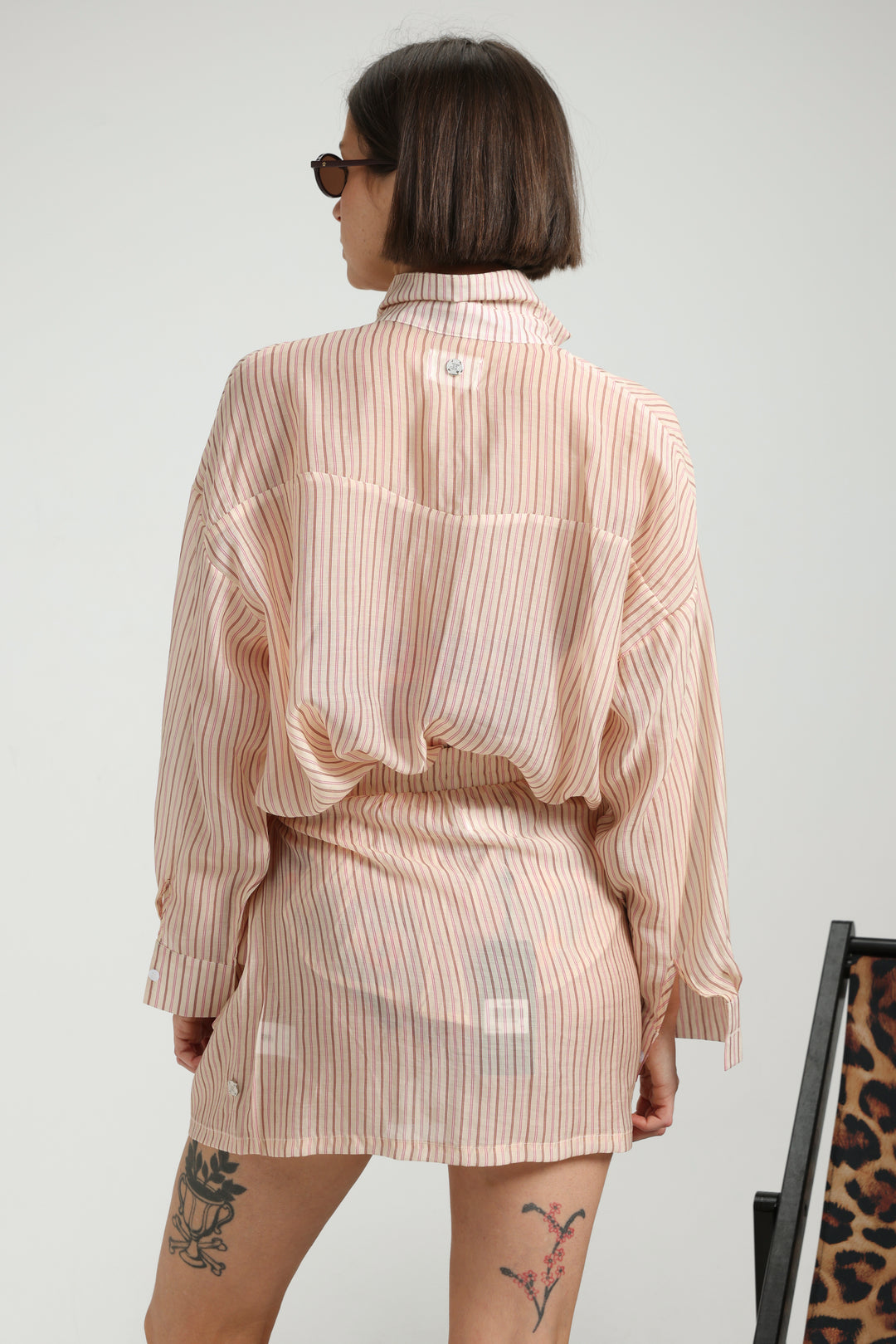 Fluid Pink Striped Skirt