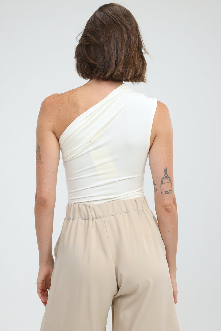 Joy White One Shoulder Top