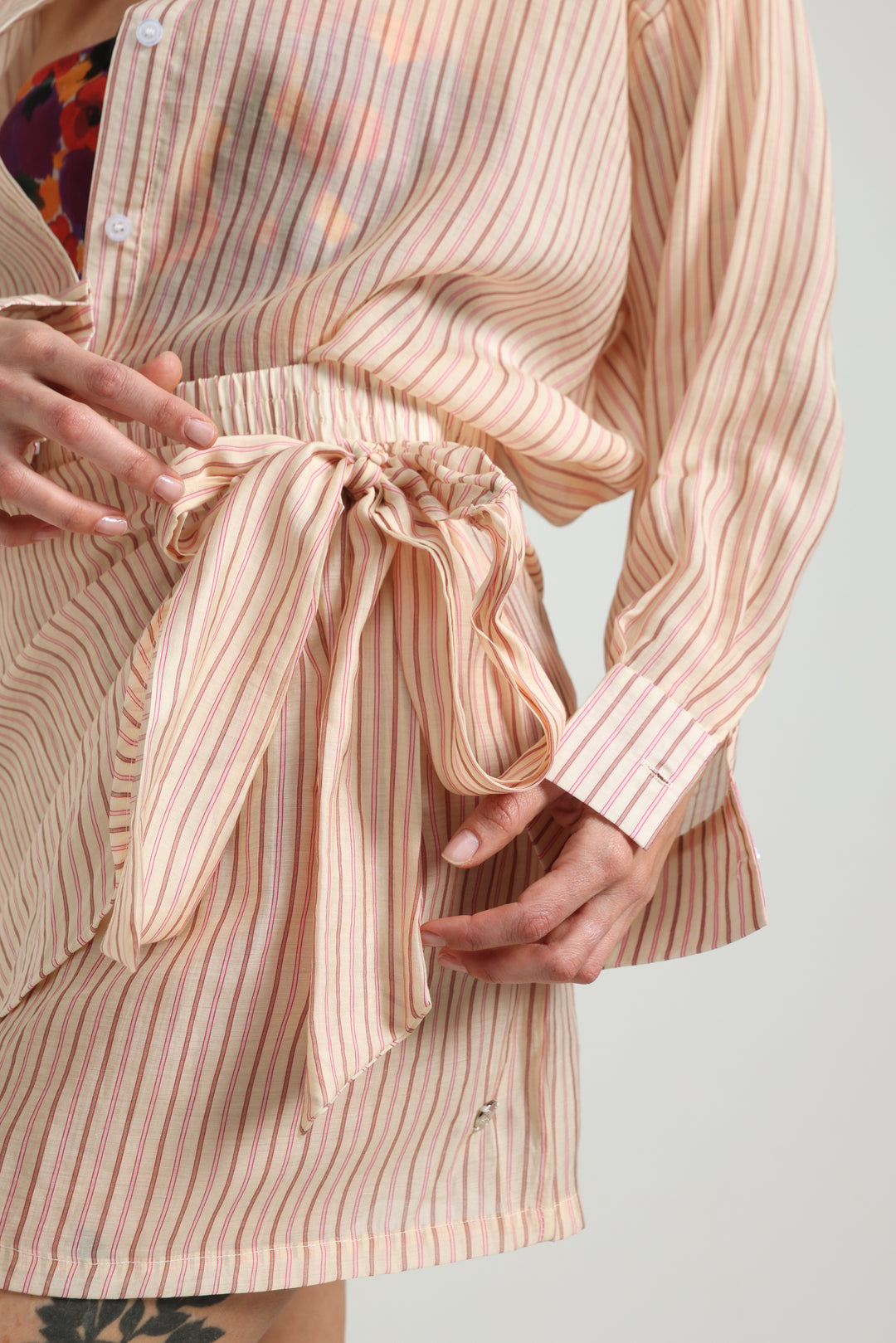 Fluid Pink Striped Skirt