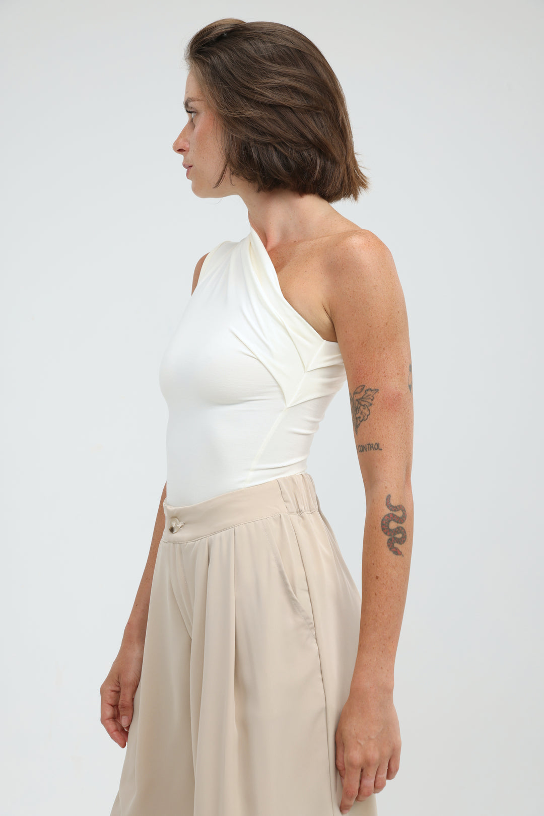 Joy White One Shoulder Top