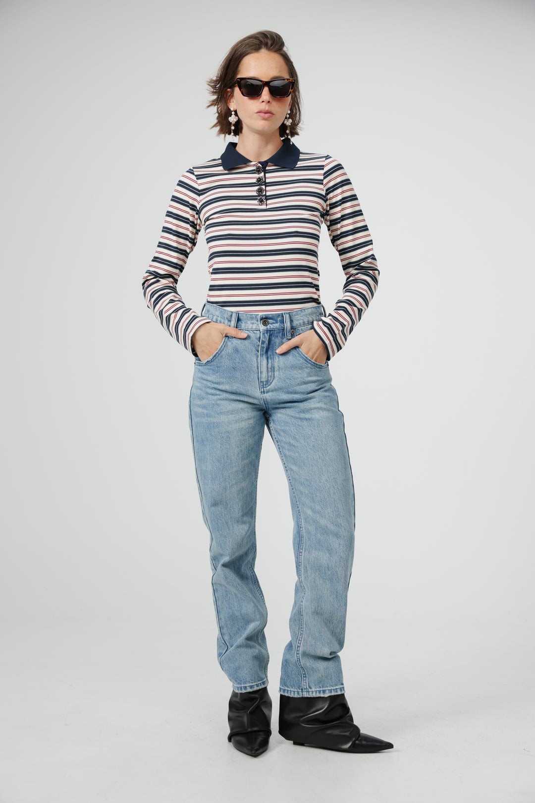 Sweeter Navy Striped Polo