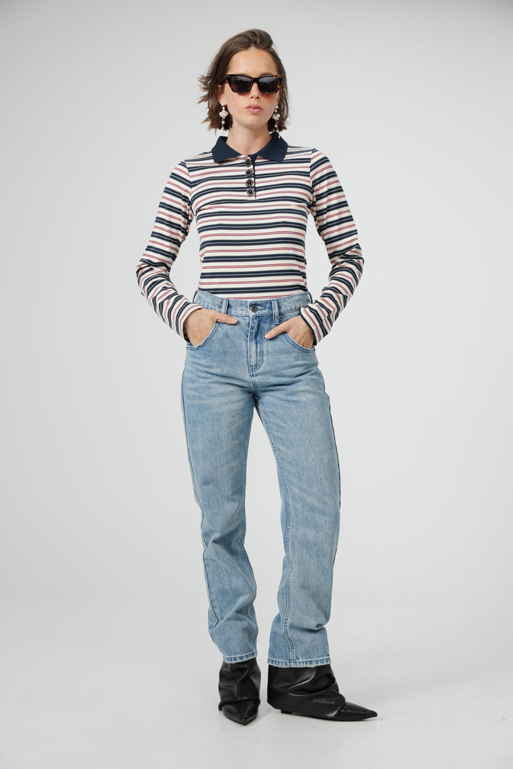Sweeter Navy Striped Polo