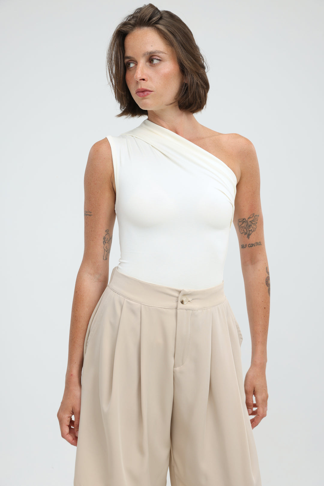 Joy White One Shoulder Top