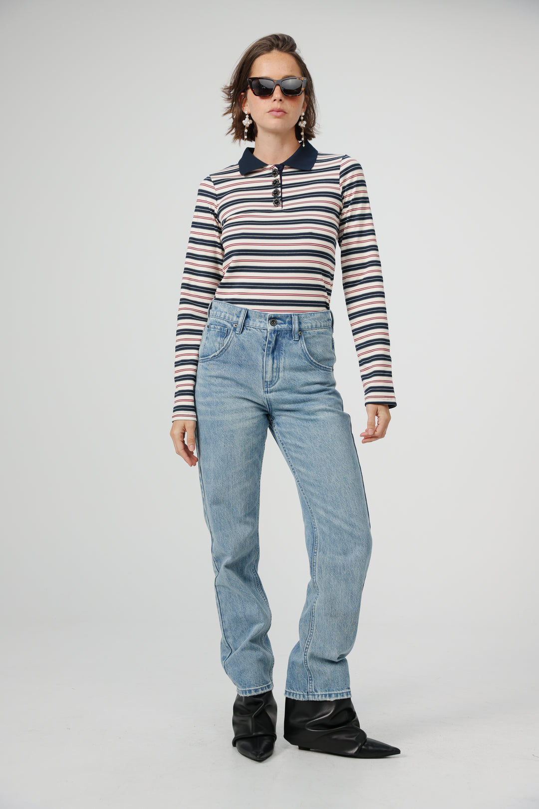 Sweeter Navy Striped Polo