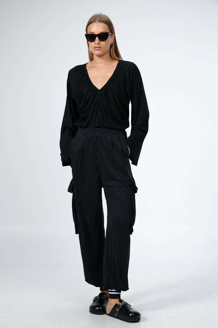 Doing Black Cargo Joggers