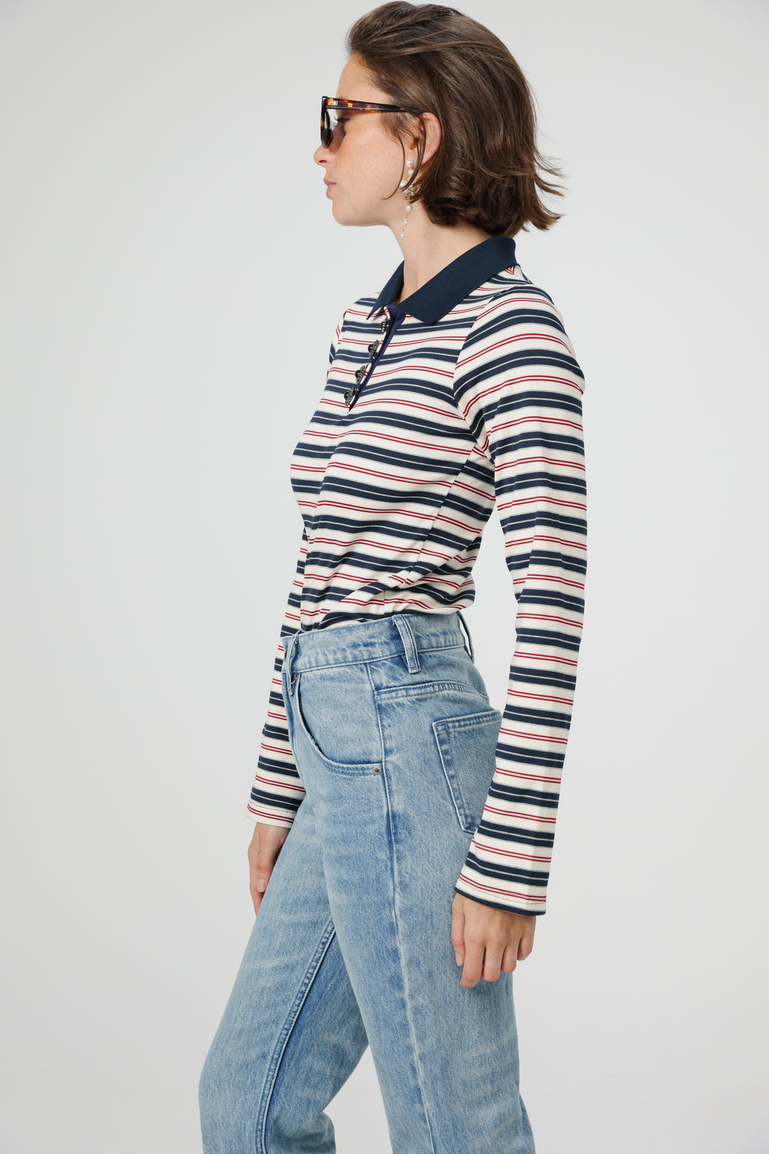 Sweeter Navy Striped Polo