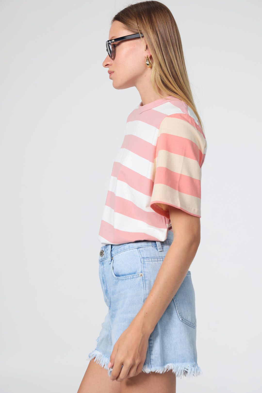 Time Pink Mixed Stripes T-Shirt