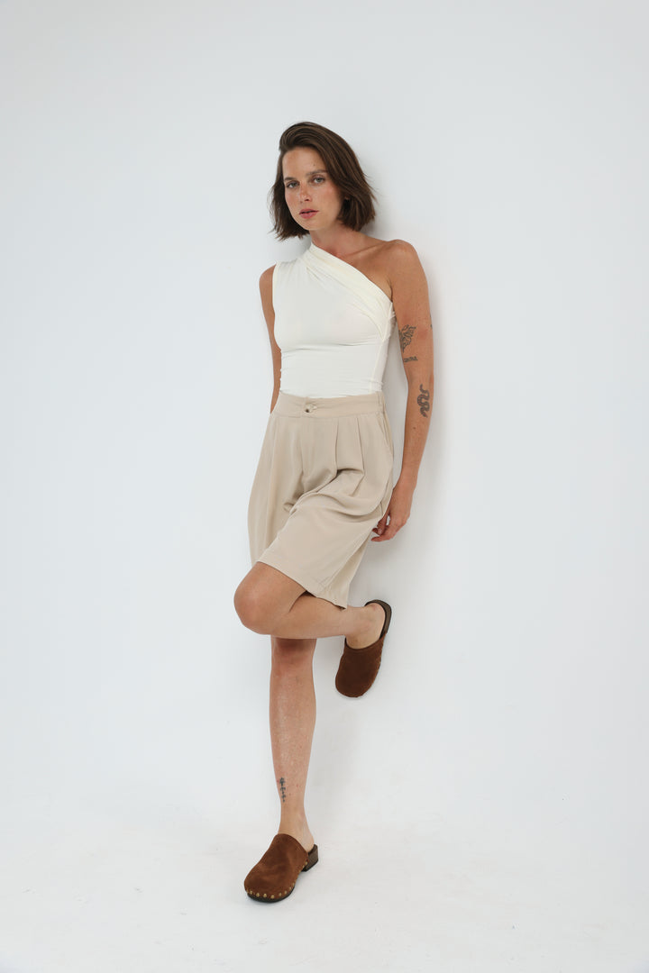 Joy White One Shoulder Top