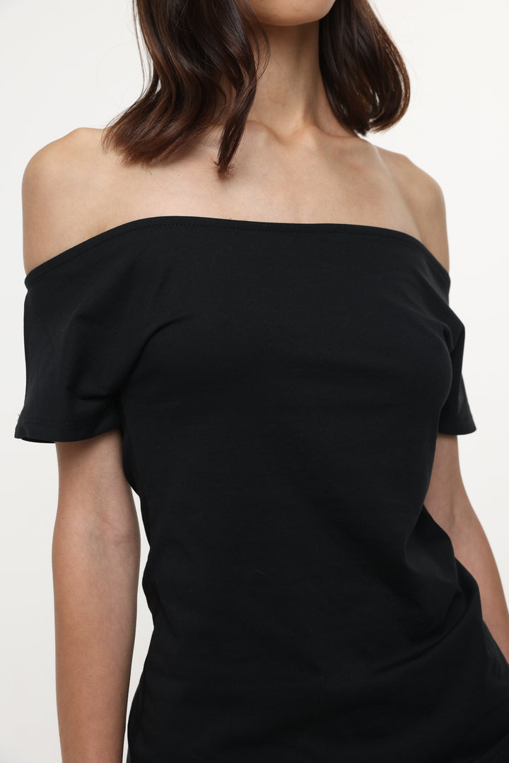 Clean49 Black Off Shoulder Top
