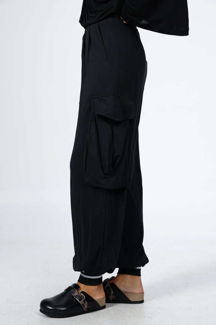Doing Black Cargo Joggers