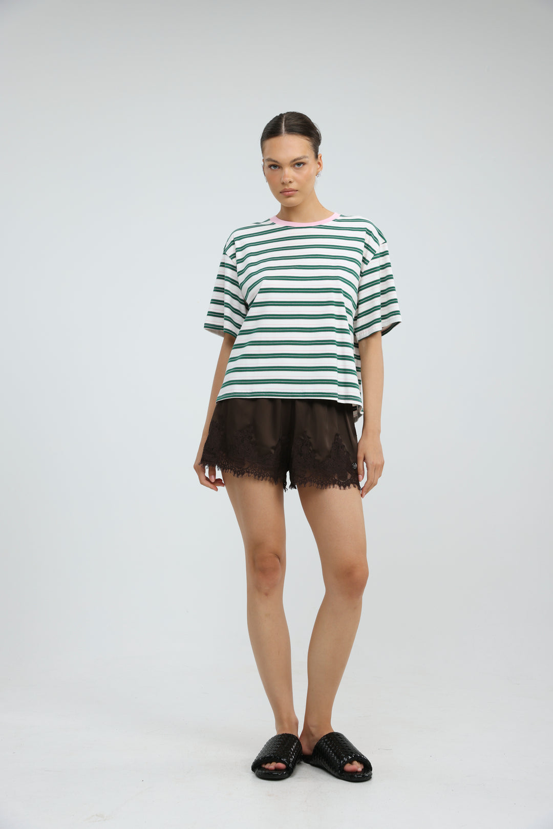 Just Green/Pink Striped T-Shirt