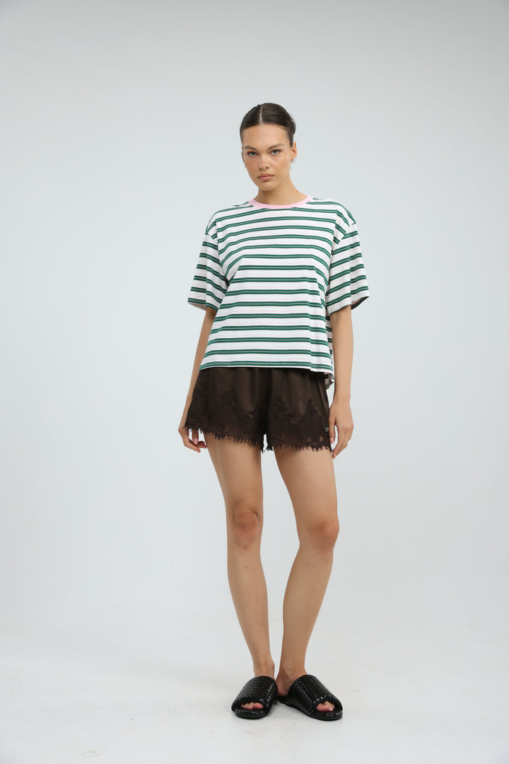 Just Green/Pink Striped T-Shirt
