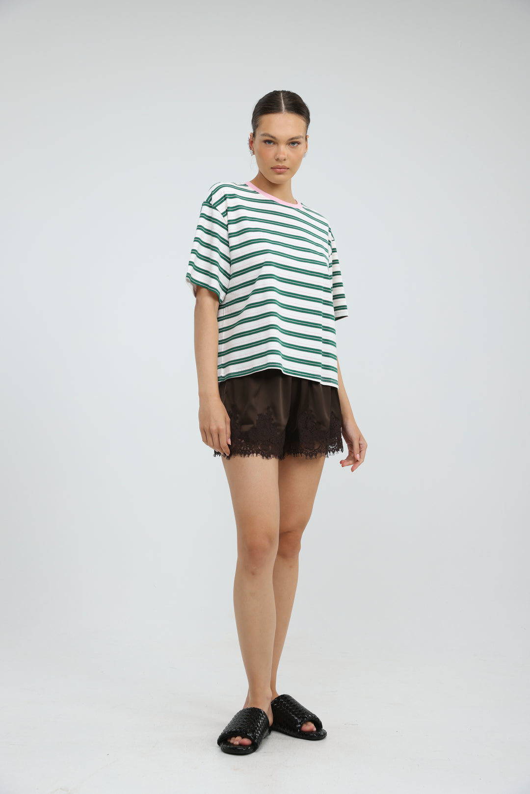 Just Green/Pink Striped T-Shirt