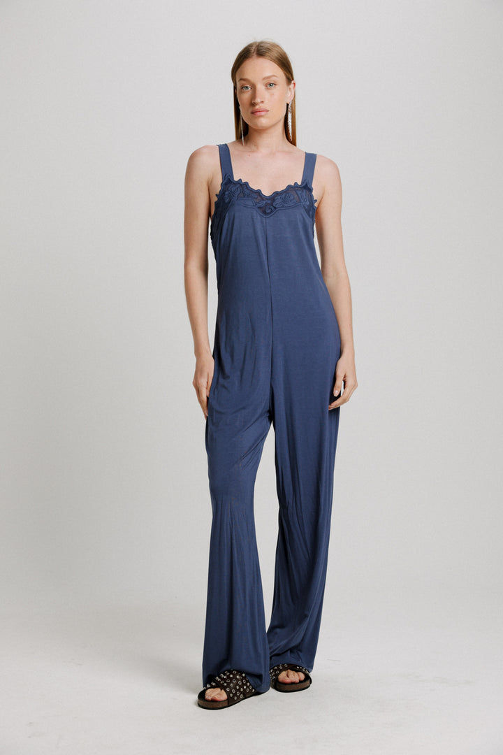Lace Blue Jumpsuit