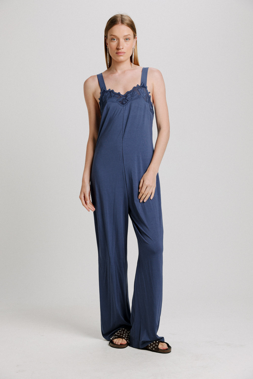 Lace Blue Jumpsuit