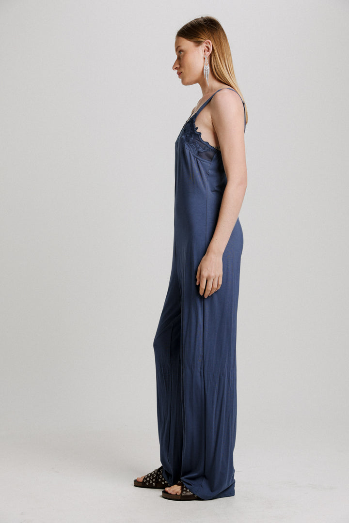 Lace Blue Jumpsuit