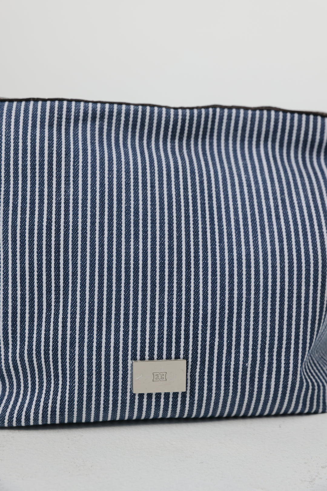 תיק איפור כחול פסים 100% כותנה Blue Striped Makeup Bag