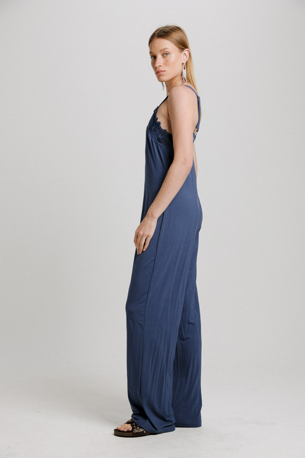 Lace Blue Jumpsuit
