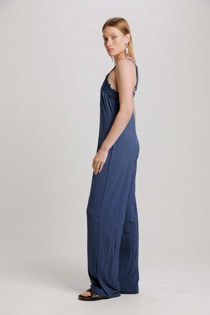 Lace Blue Jumpsuit