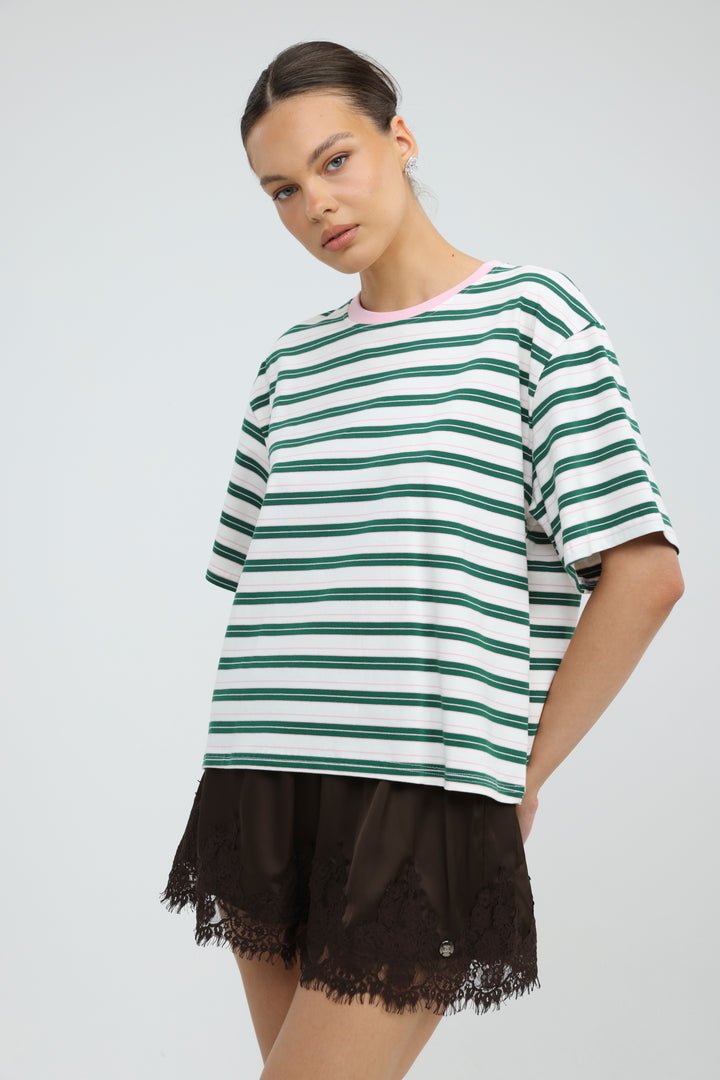 Just Green/Pink Striped T-Shirt
