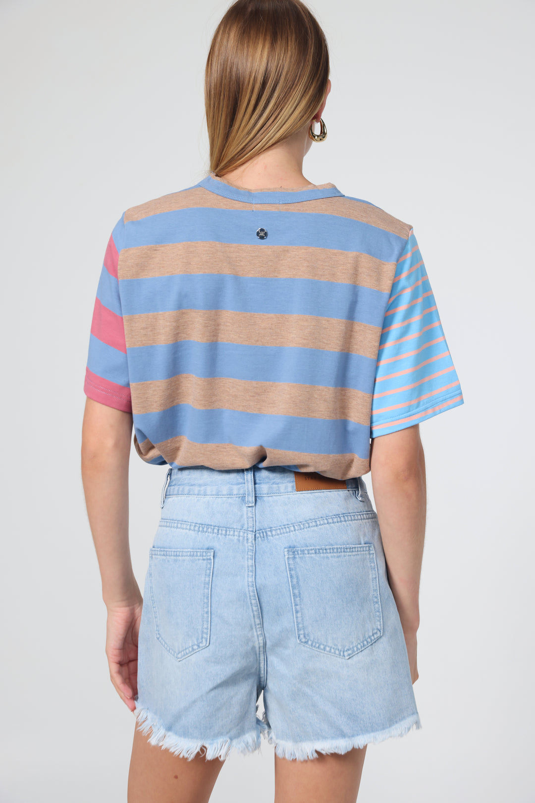 Time Blue Mixed Stripes T-Shirt