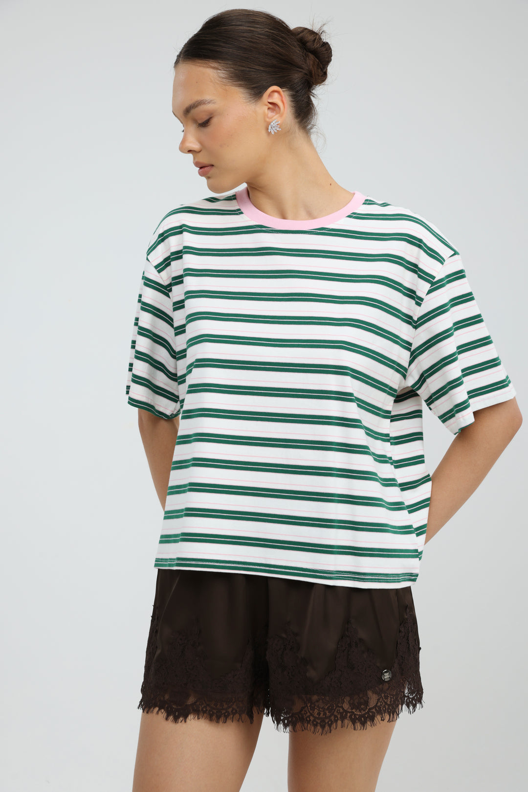 Just Green/Pink Striped T-Shirt
