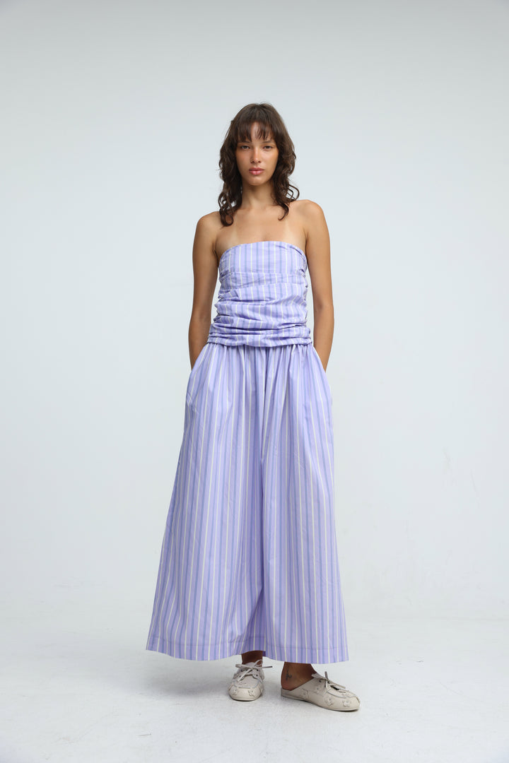 Listen Purple Striped Dress