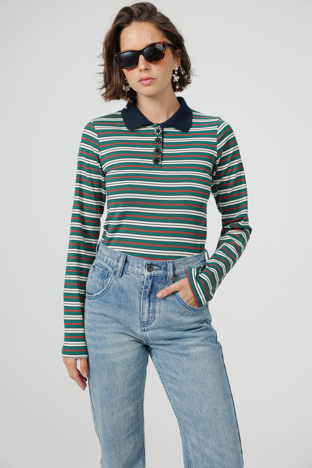 Sweeter Green Striped Polo