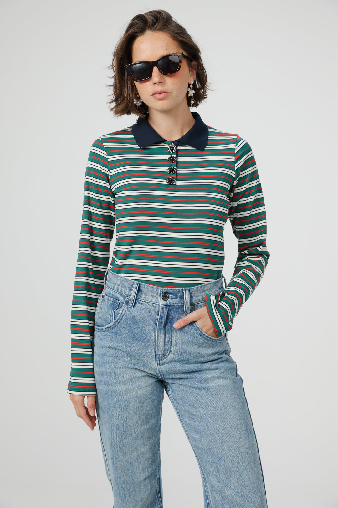 Sweeter Green Striped Polo