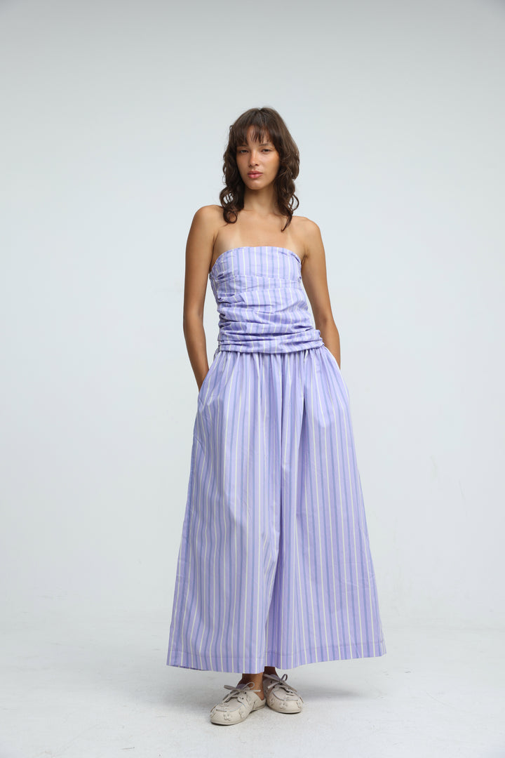 Listen Purple Striped Dress