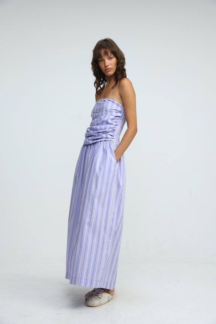 Listen Purple Striped Dress