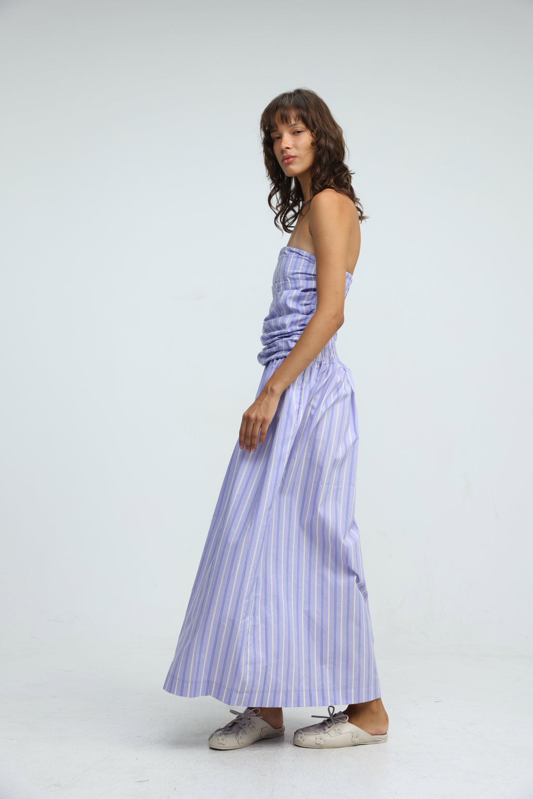 Listen Purple Striped Dress