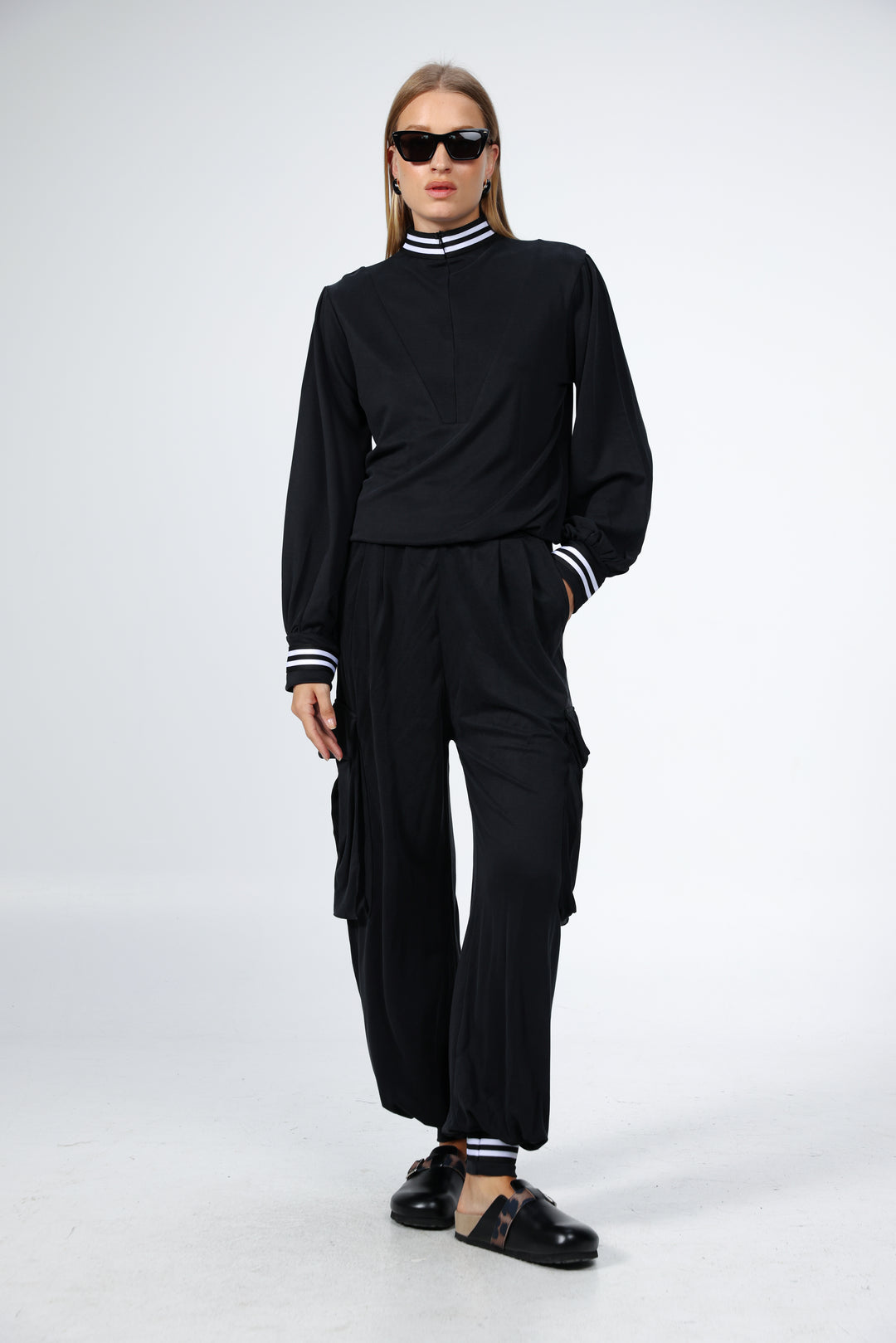 Doing Black Cargo Joggers