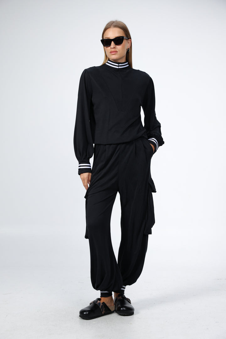 Doing Black Cargo Joggers