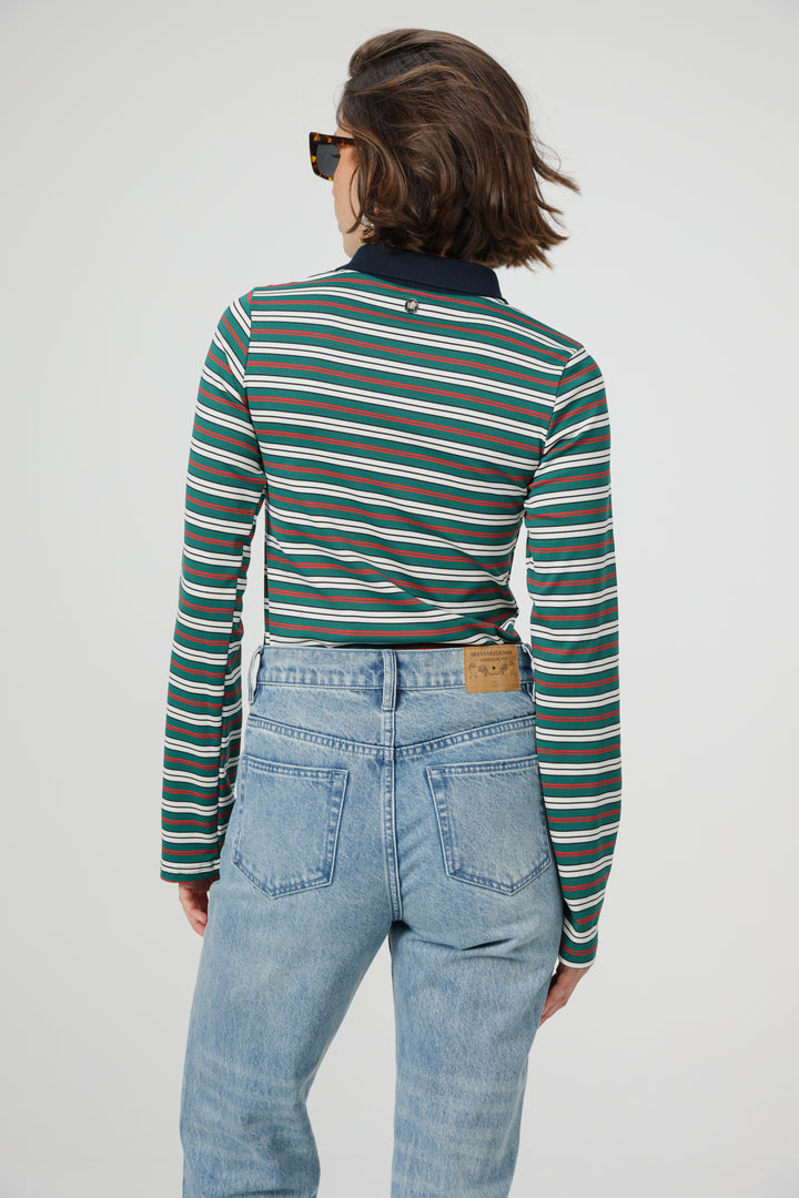 Sweeter Green Striped Polo