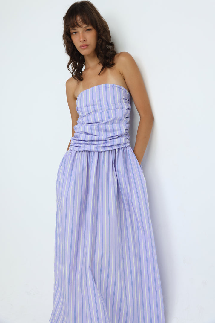 Listen Purple Striped Dress