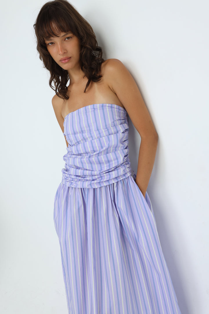 Listen Purple Striped Dress