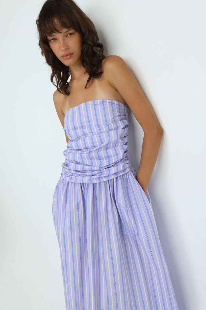 Listen Purple Striped Dress