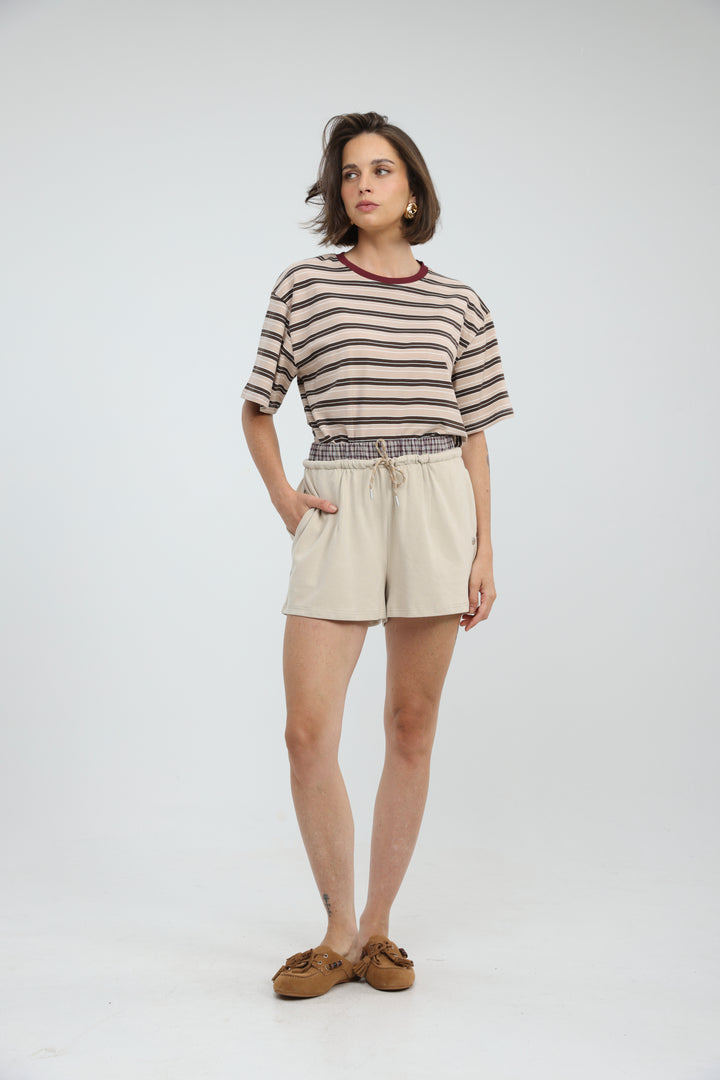 Just Brown Striped T-Shirt