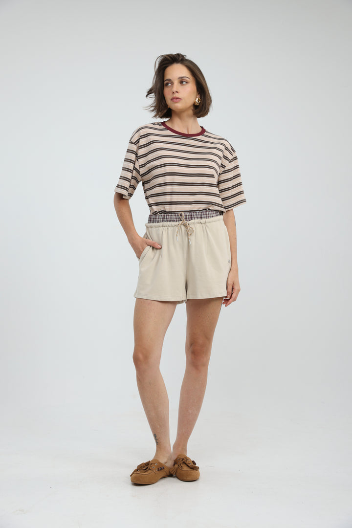 Just Brown Striped T-Shirt