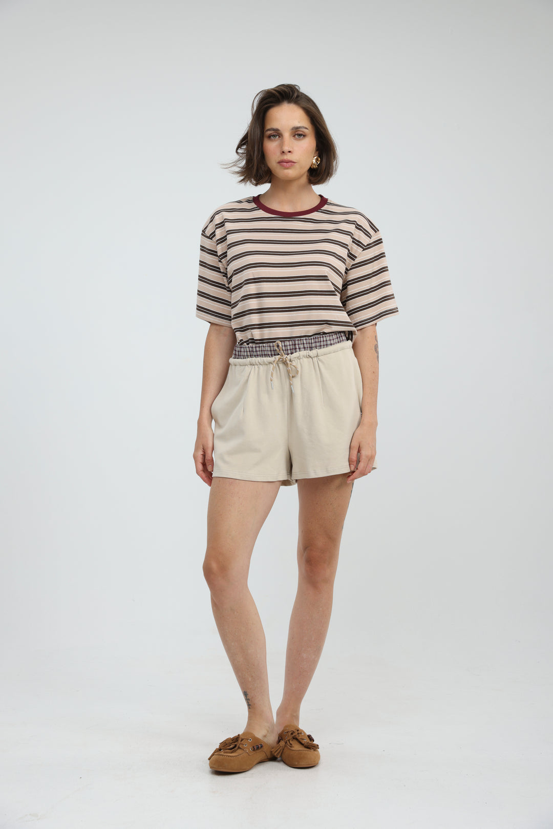Just Brown Striped T-Shirt