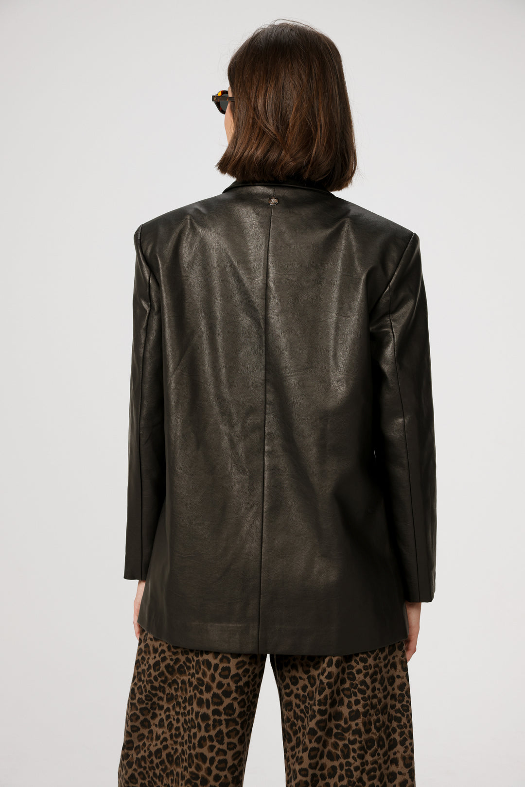 DNA Brown Faux Leather Blazer