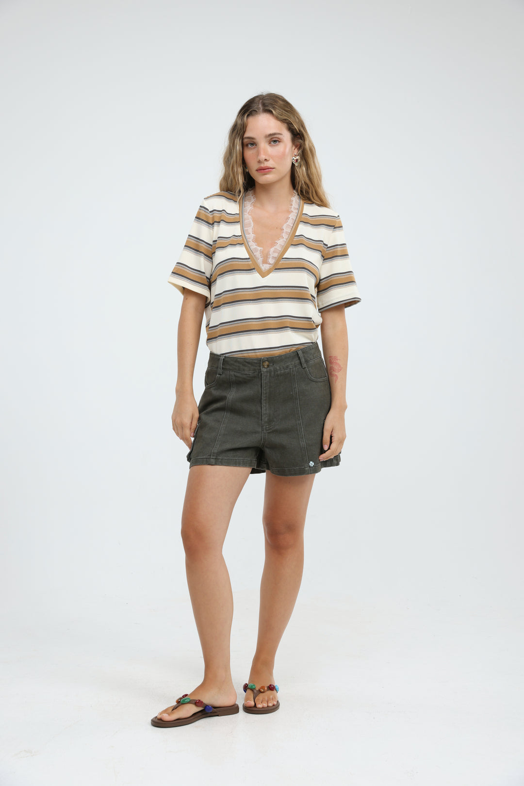Mystery Beige Striped Shirt