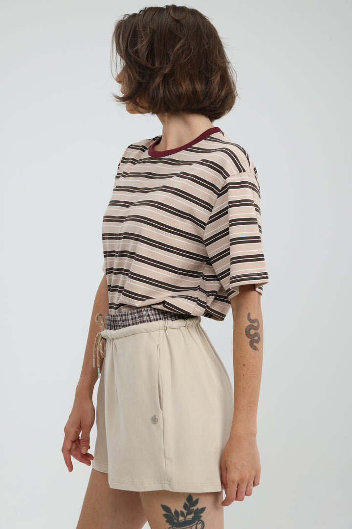 Just Brown Striped T-Shirt