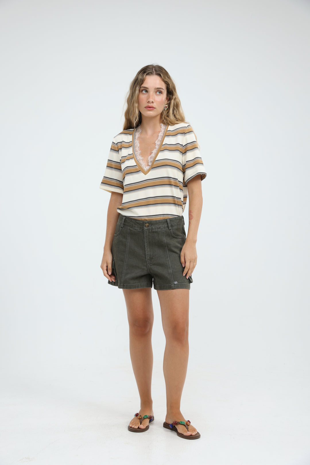 Mystery Beige Striped Shirt