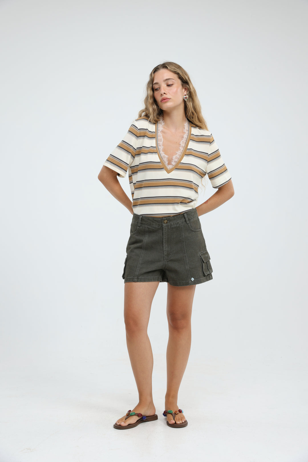 Mystery Beige Striped Shirt