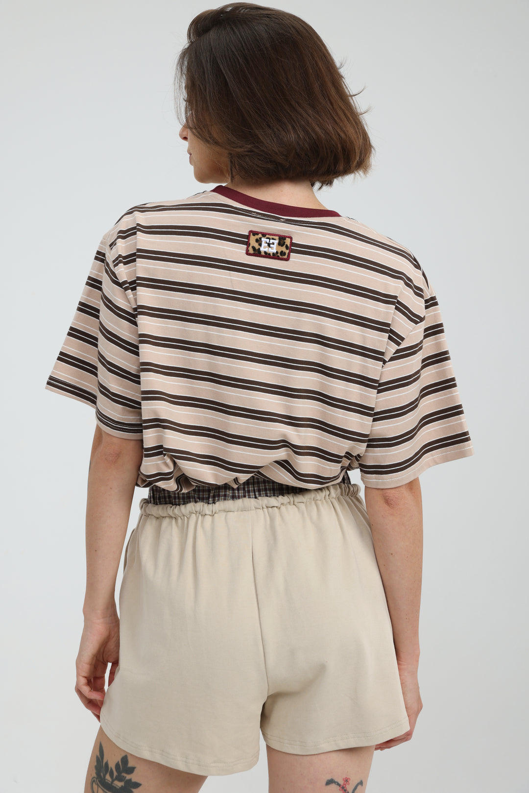 Just Brown Striped T-Shirt
