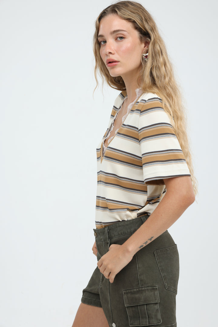Mystery Beige Striped Shirt