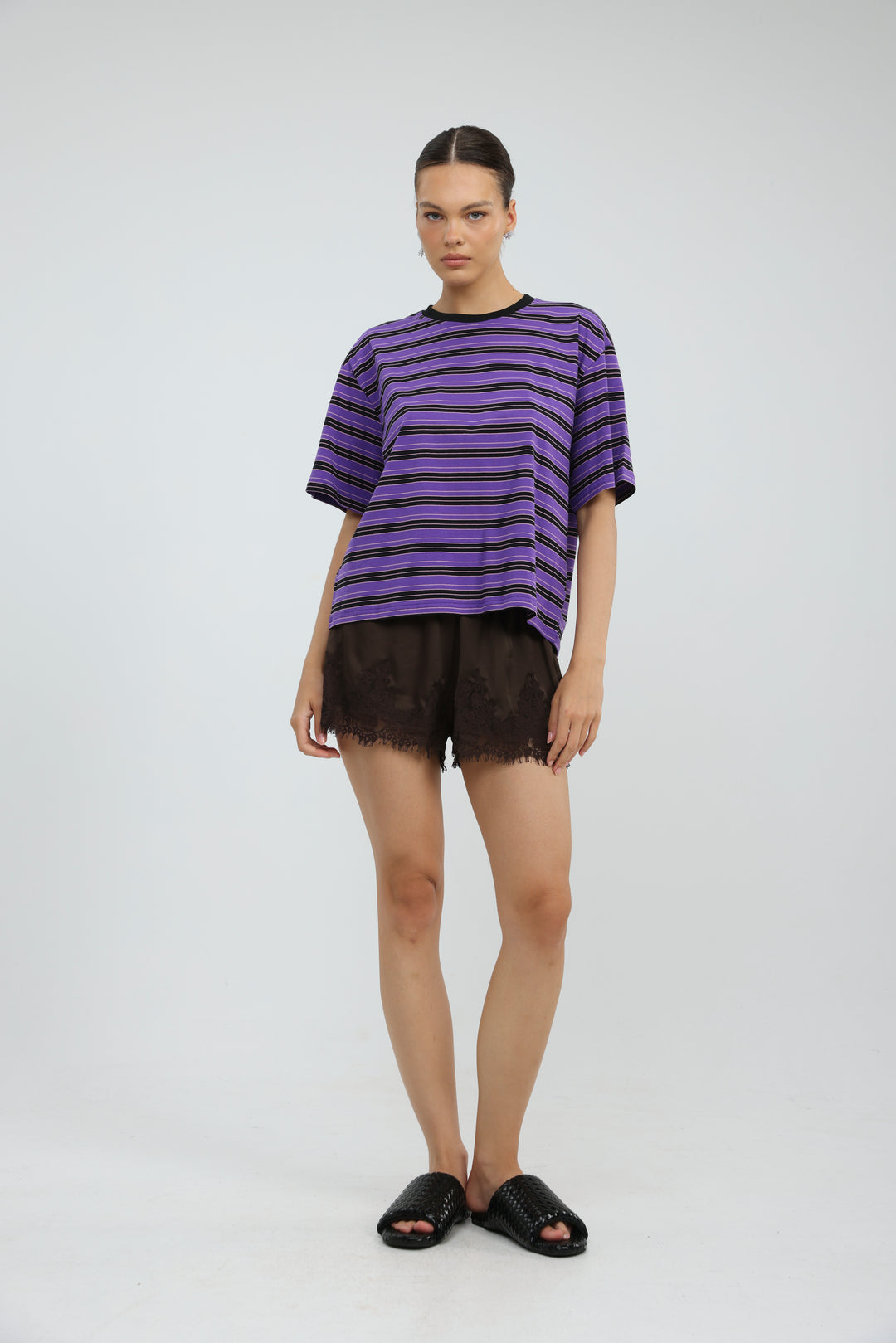 Just Purple Striped T-Shirt